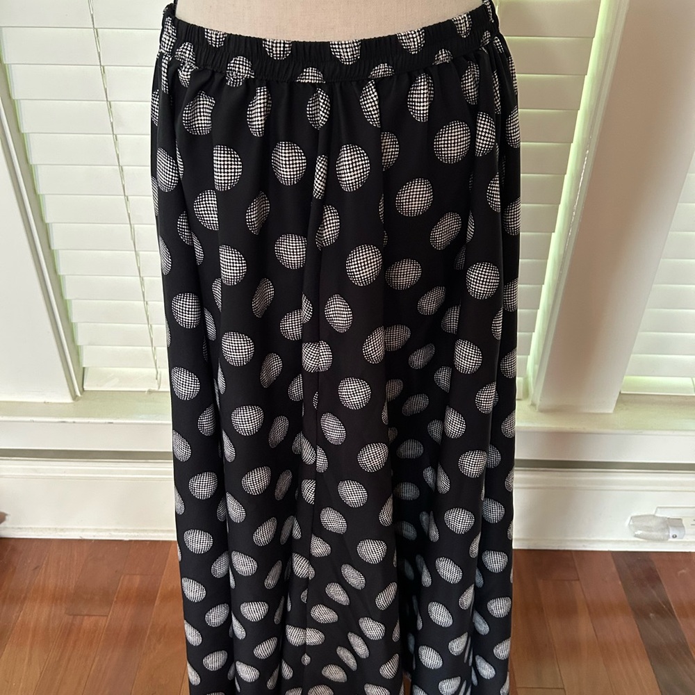 Flint & Moss Navy & White Maxi Skirt Large